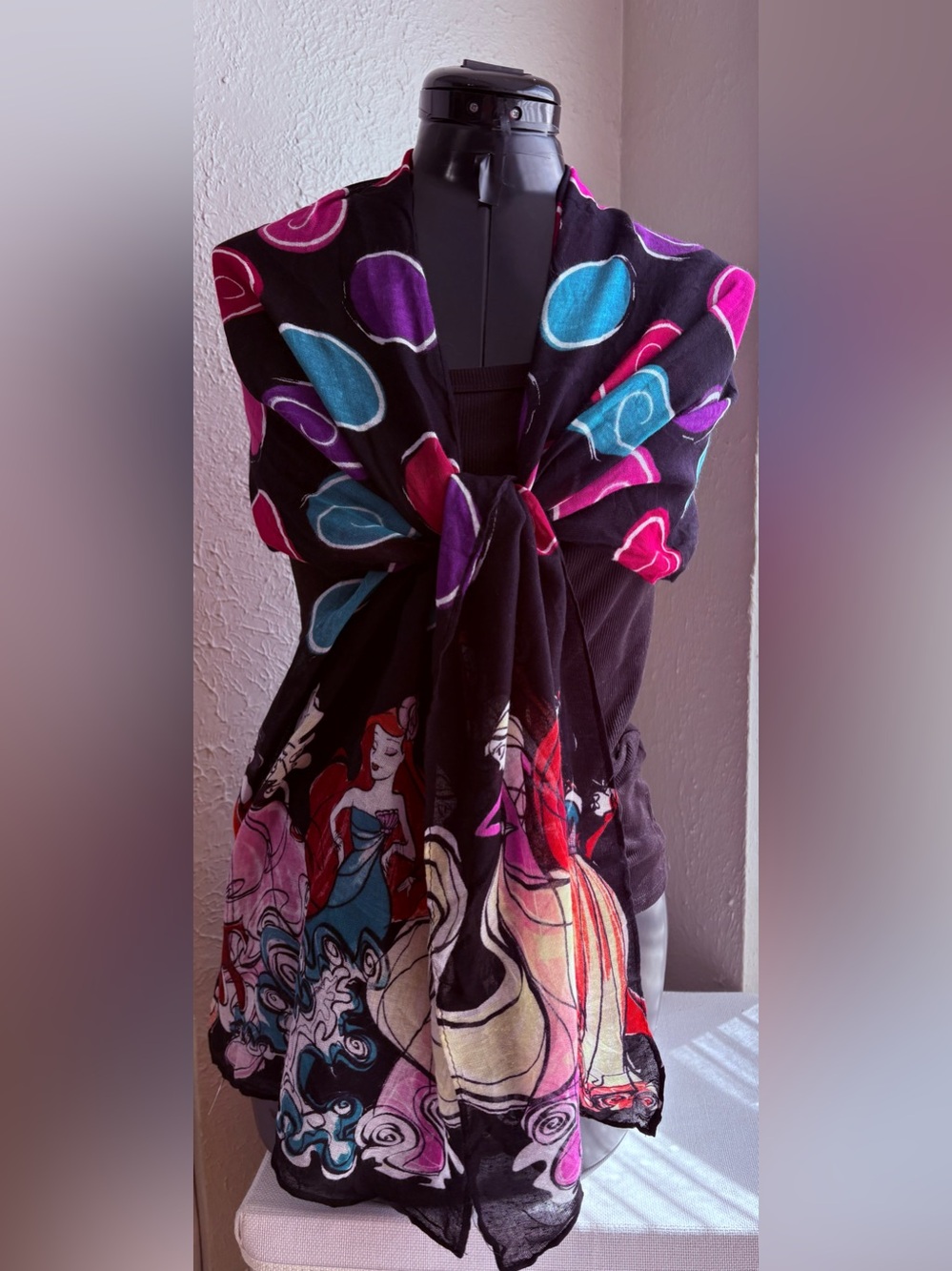 Disney Parks Disney Princesses Ariel Snow White Rapunzel Aurora Scarf New.